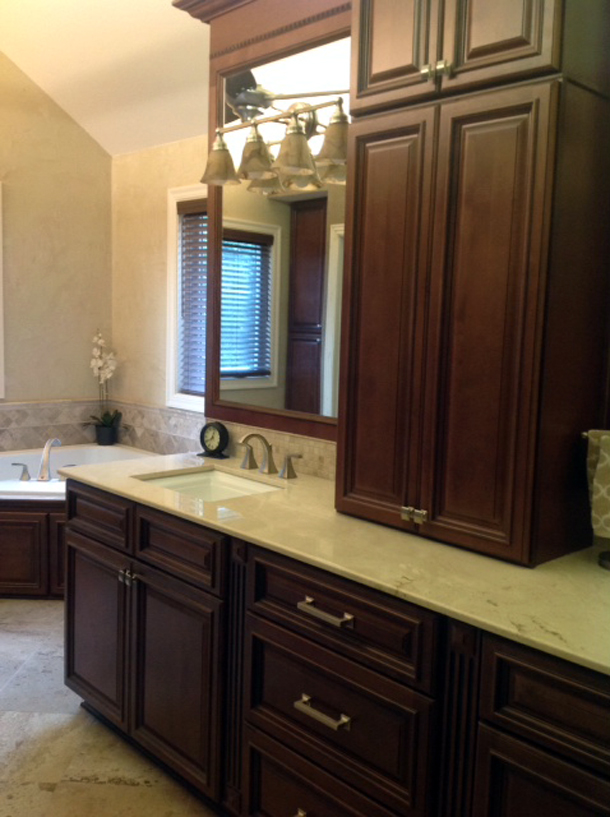 Copyright 2014 Kitchen Cabinet Discounts RTA left Vanity RTA Vanities Walnut Creek AFTER RTA MAKEOVER 